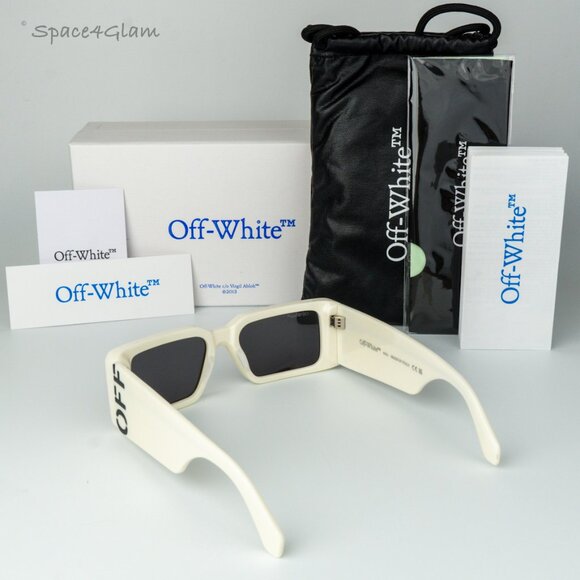 Off-White Women Sunglasses White Grey Square OERI097 MILANO 0107 NEW AUTHENTIC - Picture 7 of 10